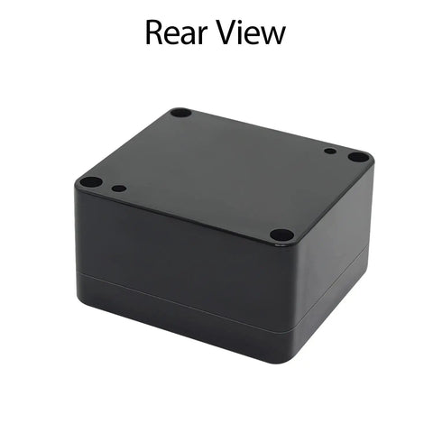 Solid Game Changer IP65 Waterproof Dustproof ABS Plastic Project Box For Outdoor Electronics And DIY Projects Heavy Duty Black Junction Enclosure Ready To Rig Up Pack Of Two, rear view.