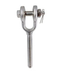 No Nonsense 1 1/2 Inch Stainless Steel Turnbuckle Jaw Style Drop Forged Right Hand Thread 17000 Lb Working Capacity, heavy-duty rigging equipment.