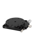 R Axis Rotary Stage Pro Grade 360 Degree Swivel With Micro Adjustable Indexing Disc Manual Slide Rotary Stage RS90L in black aluminum