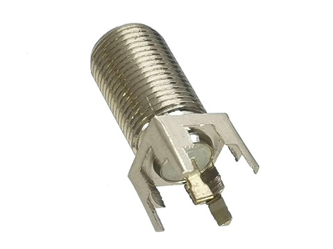 F Type TV Female Connector Solder PCB Mount RF Adapter For Coaxial Cable 50 Ohm Straight Nickel Plated Terminals