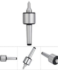MT3 60° CNC live center, carbon steel lathe tailstock tool, front view