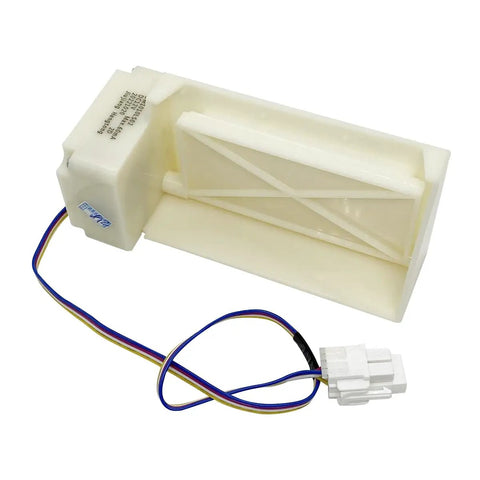 Replacement Refrigerator Damper Motor DC12V Samsung Compatible showing white plastic unit with four-pin connector for kitchen use.