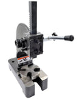 Heavy Duty Arbor Press 0.5 Ton Capacity With 4.33 Inch Max Height and Removable Anvil, shown with steel anvil base