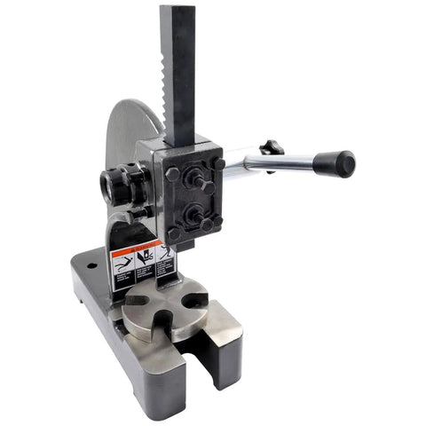 Heavy Duty Arbor Press 0.5 Ton Capacity With 4.33 Inch Max Height and Removable Anvil, shown with steel anvil base