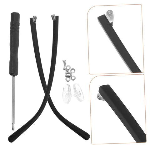 2 Pairs Spectacle Temple Replacement Arms For A Comfortable Fit And No Sweat Install Durable Design For Quick Eyewear Repairs Universal Metal Eyeglass Temple Replacements For Most Glasses with screwdriver, screws, and nose pads