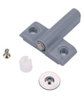 Heavy Duty Magnetic Cabinet Door Catches With Built In Buffer Stopper, gray ABS components for quiet drawer security.