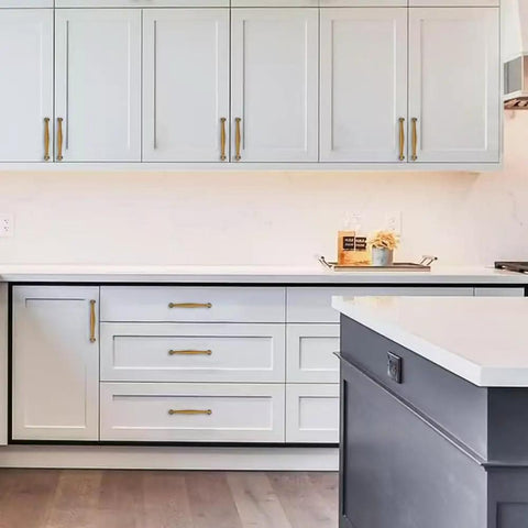 Kitchen with Two Pack 5 Inch Antique Brass Cabinet Pulls Vintage Solid Hardware For Cupboard Doors And Drawer Pulls Dresser Handles Heavy Duty Built To Last For Everyday Renovation Projects visible on cabinets and drawers.