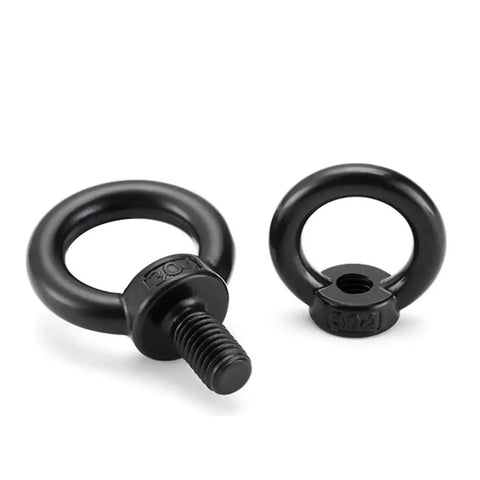 Durable 304 Stainless Steel Black Lifting Eyebolts Set With M3 To M24 Lifting Ring Screws And Pro Grade Heavy Duty Nuts Kit