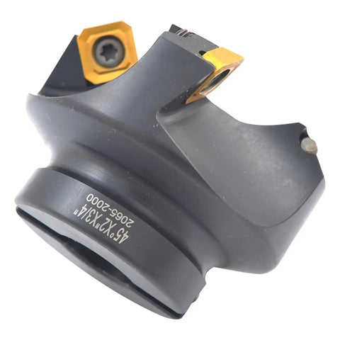 Badass Two Inch Face Mill Cutter With Three Quarter Inch Bore Mount And Razor Sharp Forty Five Degree Indexable Head Built For Lightning Fast Cnc Jobs And No Sweat Metal Removal