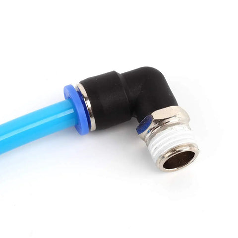 Easy Peasy Plug And Play 10 Pack Heavy Duty Nickel Plated Brass 1/4 Inch Tube With 1/4 NPT Male Threaded 90 Degree Elbow Pneumatic Air Line Push To Connect Fitting Kickass Seal For Shop DIY Projects