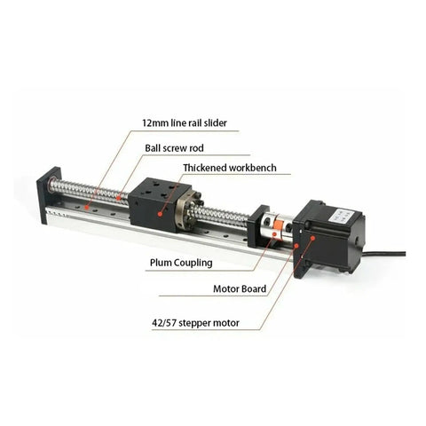 Top Shelf CNC Linear Guide Shaft Actuator With Smooth Slide Table Rail Motion Module For Scientific Research And Commercial Workshops detailed parts view.