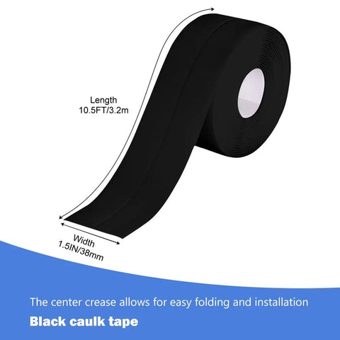 Top Tier Black Caulk Strip For Kitchen Countertops And Sink Backsplash Waterproof Seal Tape With Serious Strong Adhesion, Easy Peel Stick Vinyl Trim Tape For Bathroom Floors And Walls That Keeps Everything Tight And Dry, 1.5IN wide, 3.2m long roll.