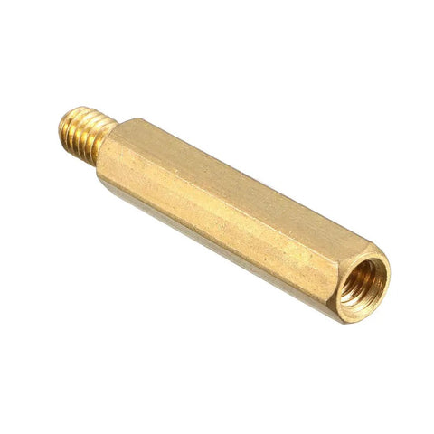 M4x25mm Plus 6mm Male Female Hex Brass PCB Spacer Standoff 20 Pack For FPV Drone Quadcopter Motherboard Circuit Board showing threaded ends.