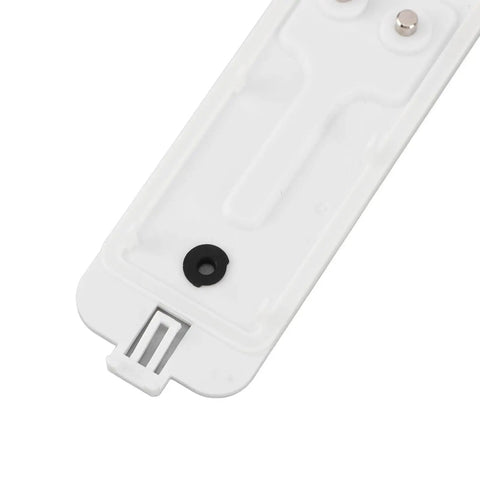 Close-up of white slim plastic backplate for video doorbell, showing mounting hole and guide, part of Video Doorbell Back Plate Replacement For Slim Lightweight Plastic Backplate With No Fuss Quick Mount Accessory Easy Installation Durable Fit For Replacement Or Upgrade Designed For Sturdy Mounting And Reliable Performance.