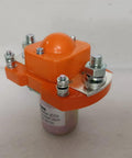 JwDawn Zj200d 80 Volt 200 Amp Single Coil No Solenoid Switch Relay For Electric Forklift Pallet Truck Golf Cart Stacker Heavy Duty Dc Contactor close-up view with orange cover.
