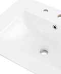 Top Tier 24 Inch Bathroom Sink Top Crafted From Heavy Duty White Ceramic With A No Fuss Three Hole Design ideal for bathrooms.