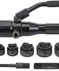 Knockout Punch Kit For Electrical Conduit 22.5mm To 61.5mm Hole Cutter Set with 6 dies visible, designed for metal sheets and boxes.
