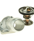 Straight Shot Engine Coolant Thermostat Direct Swap For Pontiac Firebird GTO G8 Grand Prix, aluminum housing, for cooling upgrades.