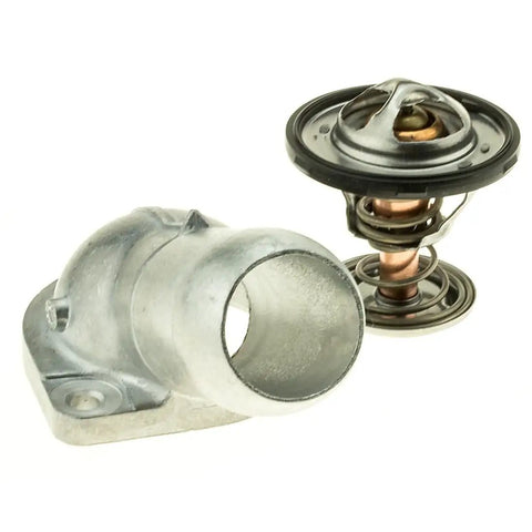 Straight Shot Engine Coolant Thermostat Direct Swap For Pontiac Firebird GTO G8 Grand Prix, aluminum housing, for cooling upgrades.