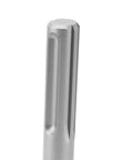 Close-up of the Beefy T Post Driver Hammer Attachment For Electric Drills, Steel 20cm Long, showing grooved metal tip.