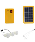 Portable Solar Camping Lantern And Phone Charger Generator System For Outdoor Emergency Backups includes solar panel, lights, and USB cables.