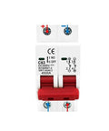 Badass Din Rail Circuit Breaker Featuring Killer Solar Panel Overload Protection Switch for RV Campers and Homes With Beefy Automatic Air Switch Up to 63 Amps 500V Rating close-up of terminals