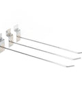 Heavy Duty Slatwall Hooks Set 50 Pcs Aluminum Alloy Hangers showing three hooks on white background