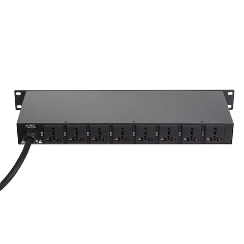 Professional Audio Power Conditioner With Power Sequencer And Voltage Stabilization ten dual access plugs rack mount chassis.