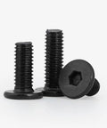 Socket Cap Screws M3 M4 M5 M6 M8 Black Carbon Steel 50mm Length 10 Pieces with flat hex head on white background