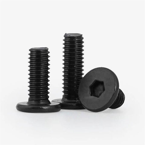 Socket Cap Screws M3 M4 M5 M6 M8 Black Carbon Steel 50mm Length 10 Pieces with flat hex head on white background