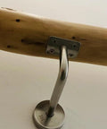 Dang Solid Wooden Stair Handrail with Easy Peasy Wall Mount Install and Non Slip Coating close-up showing mounting hardware.