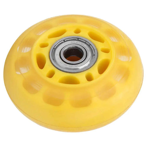 Transparent Yellow PU Casters Wheel For Luggage Carts 64mm Durable Travel Accessory Heavy Duty Wheel Replacement Smooth Rolling Ideal