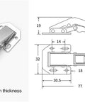 No Drill 90 Degree Cupboard Hinges With Soft Close Hydraulic Action 3 Inch Stainless Steel Cabinet Hinge Includes Screws Easy Install