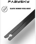 Close-up of FABYSKY elastic memory steel sheet designed for durability and flexibility in various applications.