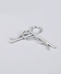 R Shape Cotter Pins Set 150 Pieces Carbon Steel Small Metal Spring Pins on white background