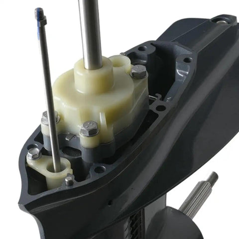 Heavy Duty Lower Unit Assembly With Long Driver Shaft For 40hp Outboard Motor showing internal components and mounting hardware.