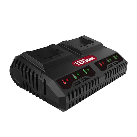 Hyper Tough 20V Max Dual-Port Lithium-Ion Battery Fast Charger For Power Tools, Quick-Charge 2.0Ah Batteries