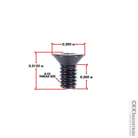 25 Pack 8-32 Flat Head Machine Screws With Smooth Torx Drive And Tough As Nails Black Oxide Finish, 0.3125 in height