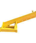 Rock Solid 8800Lb Manual Telescopic Forklift Jib Boom Crane, 94.5Inch Extending Mobile Hoist Attachment in yellow with hook.