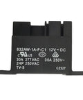 Beefy 12VDC Power Relay With Quick Connect Terminals, 30A SPST NO, Panel Mount, black casing marked 832AW-1A-F-C1