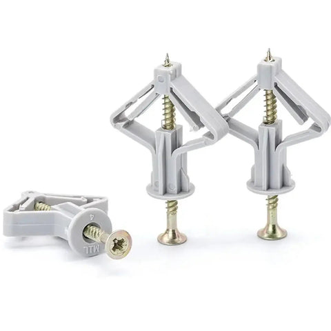 Self Drilling Anchor Screws Kit 100 Pcs Plasterboard Dowels Zinc Plated Drywall Anchors Set With Nylon Aircraft Plugs shown