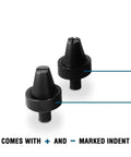 Hydraulic Lug Crimper Tool Dieless Indent For Battery Terminals Beefy Heavy Duty Crimps 10 AWG To 400 MCM 5 Ton, plus minus marks