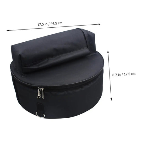 Waterproof Oxford Cloth Drum Backpack With Dead Easy Padded Straps And Adjustable Instrument Gig Bag, 17.5x6.7 in black design.
