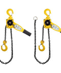 Viking Manual Lever Chain Hoist Three Quarter Ton 1650 Lbs Lift Capacity 20 Feet Two Pack with heavy duty hooks visible