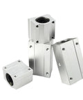 4pcs aluminum linear bearing blocks with mounting holes for SCS8UU–SCS16UU rail