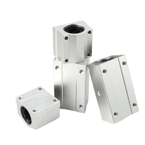 4pcs aluminum linear bearing blocks with mounting holes for SCS8UU–SCS16UU rail