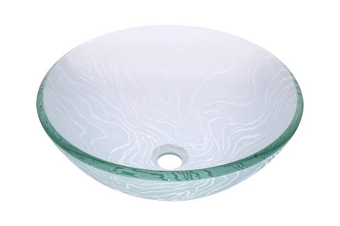 Gelo Glass Vessel Bathroom Sink With Frosted Round Bowl Dope Scratch Resistant Tempered Glass Above Counter Installation