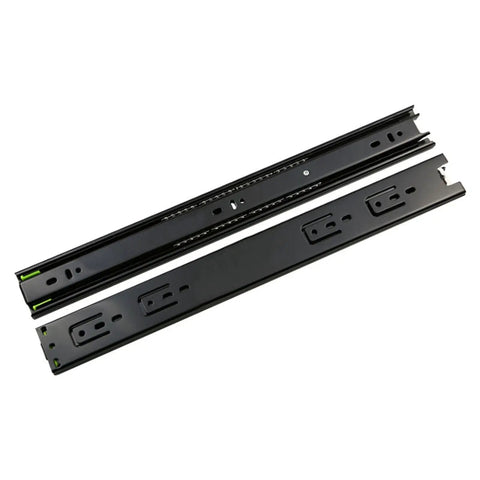 Heavy Duty Thickened Three Section Silent Slide Drawer Slides For Cabinet Wardrobe Track Guide Rail 2 Pcs Black 20 Inch 500mm