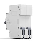 Side view of DC Miniature Circuit Breaker 32A 1000V 2P Solar DIN Rail Mount for Solar Panels, Home Electrical System and Battery Protection