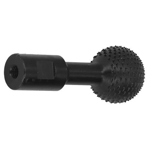 Heavy Duty Spherical Wood Carving Burr 10mm Grinding Bit For Angle Grinders, black coated steel for woodworking tasks.